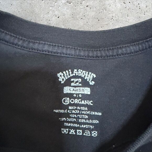 Billabong Organic Cotton Black Graphic T-Shirt Men’s L A/Div Range Logo Back - Picture 8 of 10